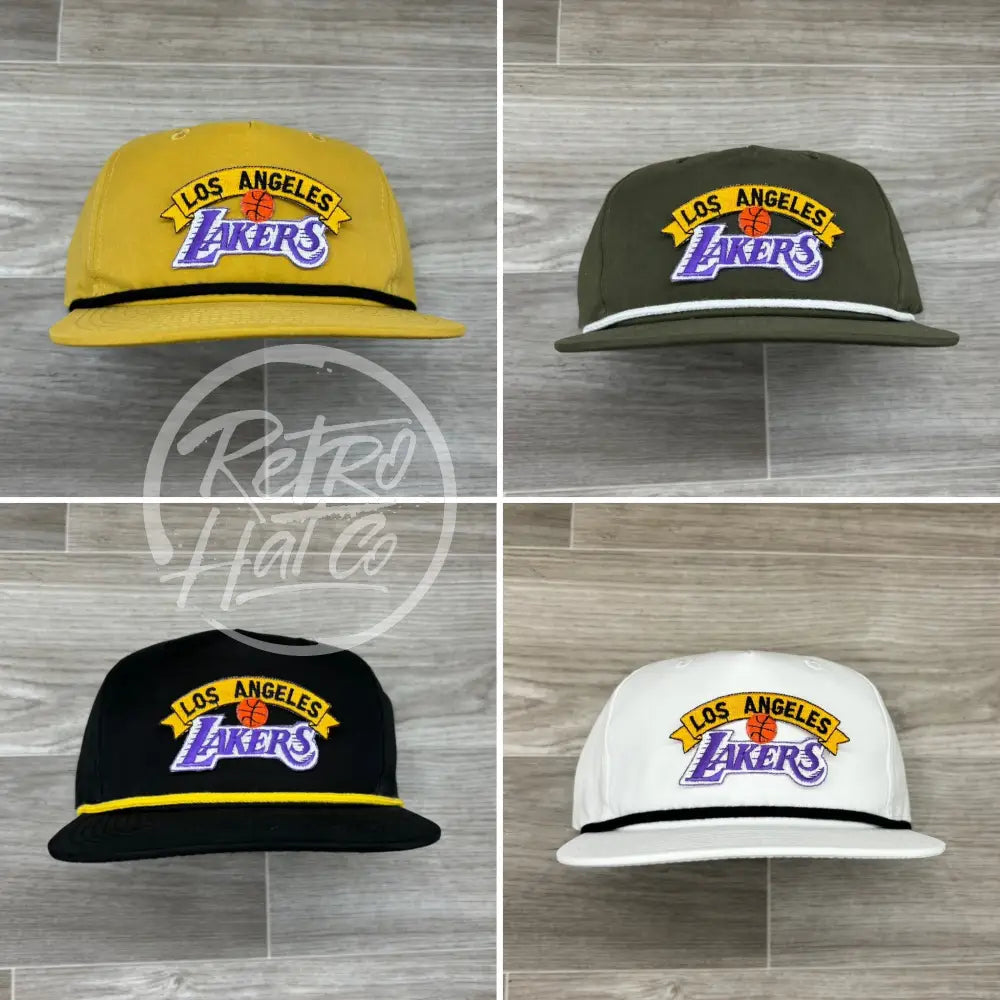 Vintage 90s Los Angeles Lakers Patch on Retro Rope Hat