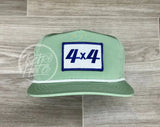 4X4 Off-Road Patch On Retro Poly Rope Hat Green Ready To Go