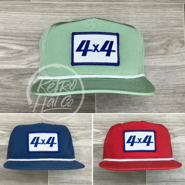 4X4 Off-Road Patch On Retro Poly Rope Hat Ready To Go
