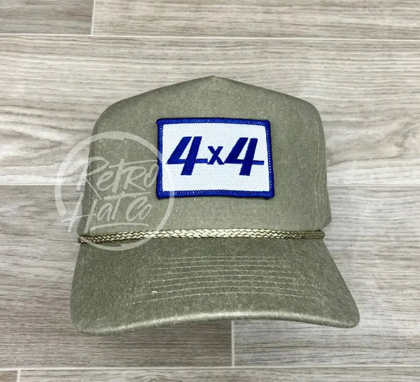 4X4 Off-Road Patch On Stonewashed Sand Retro Rope Hat Ready To Go