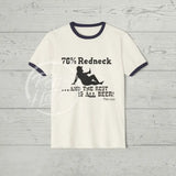 76% Redneck Ringer T - Shirt Natural/Midnight Navy / Xs