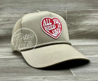 All You Need Is Love On Tan Meshback Trucker Hat Ready To Go