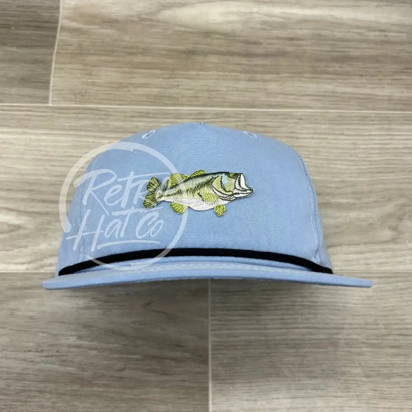 Bass On Retro Rope Hat Baby Blue W/Black Ready To Go