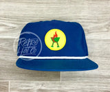 Bbq Grill Scout Badge (Yellow) On Retro Poly Rope Hat Blue Ready To Go