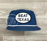 Beat Texas Patch On Retro Poly Rope Hat Blue Ready To Go