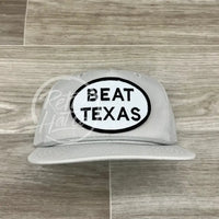 Beat Texas Patch On Retro Rope Hat Solid Smoke Gray Ready To Go