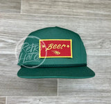 Beer / Wheat Patch On Classic Rope Hat Green Ready To Go