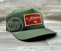 Beer / Wheat Patch On Retro Rope Hat Olive W/Black Ready To Go