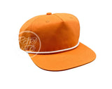 Blank Cotton/Poly Retro Rope Hat With Snapback Bright Orange W/White Hats