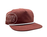 Blank Cotton/Poly Retro Rope Hat With Snapback Maroon W/White Hats