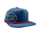 Blank Cotton/Poly Retro Rope Hat With Snapback Navy W/Red Hats