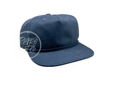 Blank Cotton/Poly Retro Rope Hat With Snapback Solid Navy Blue Hats