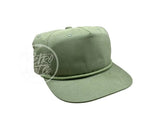 Blank Cotton/Poly Retro Rope Hat With Snapback Solid Olive Green Hats