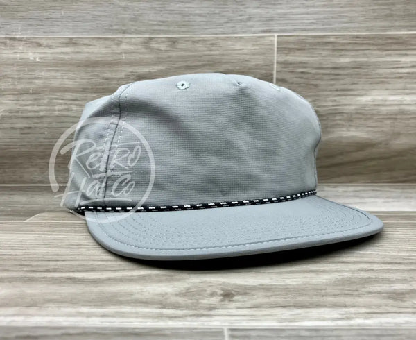 Blank Packable / Crushable Rope Hat W/Paracord Gray Hats