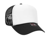 Blank Retro Foam Front Meshback Trucker Rope Hat Black / White Hats