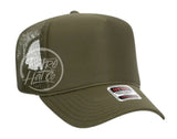 Blank Retro Foam Front Meshback Trucker Rope Hat Olive Hats