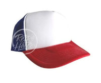 Blank Retro Foam Front Meshback Trucker Rope Hat Red / White Blue Hats
