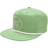 Blank Retro Poly Rope Hat W/Snapback Green / White Hats