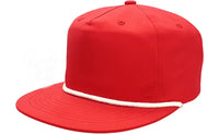 Blank Retro Poly Rope Hat W/Snapback Red / White Hats