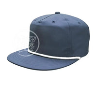 Blank Retro Poly Rope Hat W/Snapback Royal Blue / White Hats