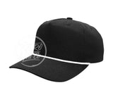 Blank Retro Rope Hat - Snapback With Colored Braid Black W/White Hats
