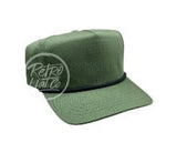 Blank Retro Rope Hat - Snapback With Colored Braid Olive W/Black Hats
