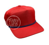Blank Retro Rope Hat - Snapback With Colored Braid Red W/Navy Hats