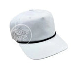 Blank Retro Rope Hat - Snapback With Colored Braid White W/Black Hats