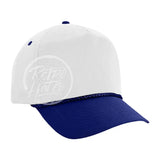 Blank Retro Two-Tone Trucker Rope Hat White / Blue Hats
