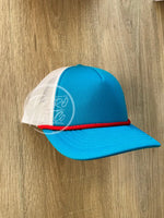 Blank Richardson Low Profile Trucker Hat Blue / White Red Hats