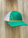 Blank Richardson Low Profile Trucker Hat Green / White Gold Hats
