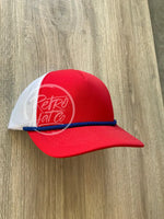 Blank Richardson Low Profile Trucker Hat Red / White Blue Hats