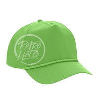 Blank Tall Crinkled Nylon Retro Snapback Rope Hat Lime Green Hats