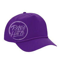 Blank Tall Crinkled Nylon Retro Snapback Rope Hat Purple Hats