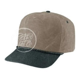 Blank Two-Tone Stonewashed Canvas Rope Hat Sand / Charcoal Hats