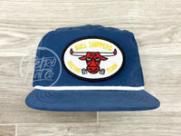 Bull Shippers Racing Team On Retro Poly Rope Hat Blue Ready To Go
