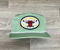 Bull Shippers Racing Team On Retro Poly Rope Hat Green Ready To Go