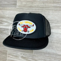 Bull Shippers Racing Team Patch On Black Meshback Trucker Hat Ready To Go