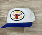 Bull Shippers Racing Team Patch On White/Blue Retro Rope Hat Ready To Go