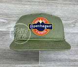 Copenhagen Patch On Retro Rope Hat Solid Olive Ready To Go