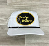 Country & Western On Retro Rope Hat White W/Black Ready To Go