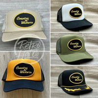 Country & Western Patch On Meshback Trucker Hat Ready To Go