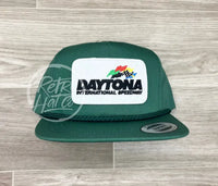 Daytona Speedway Patch On Classic Rope Hat Green Ready To Go