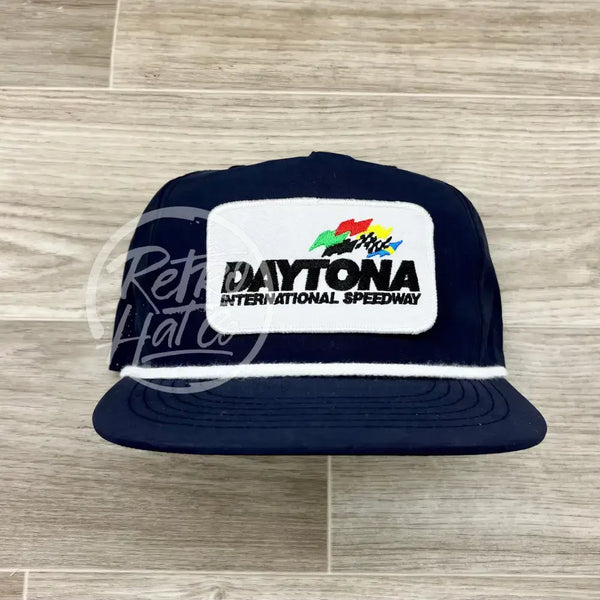 Daytona Speedway Patch On Navy Retro Poly Rope Hat Ready To Go