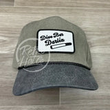 Dive Bar Darlin Patch On 2-Tone Stonewashed Retro Rope Hat Sand/Charcoal Ready To Go