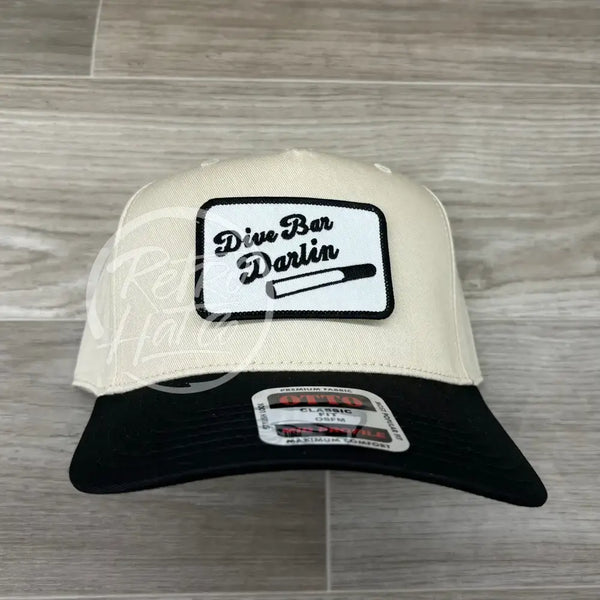 Dive Bar Darlin Patch On Natural/Black Retro Hat Ready To Go