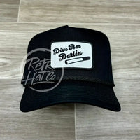 Dive Bar Darlin Patch On Tall Black Retro Rope Hat Ready To Go