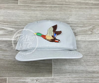 Mallard Duck Patch On Retro Rope Hat Smoke Gray Ready To Go