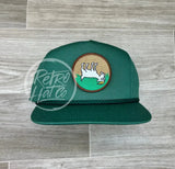 Fainting Goat On Classic Rope Hat Green Ready To Go