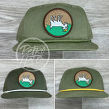Fainting Goat Patch On Olive Retro Rope Hat Ready To Go